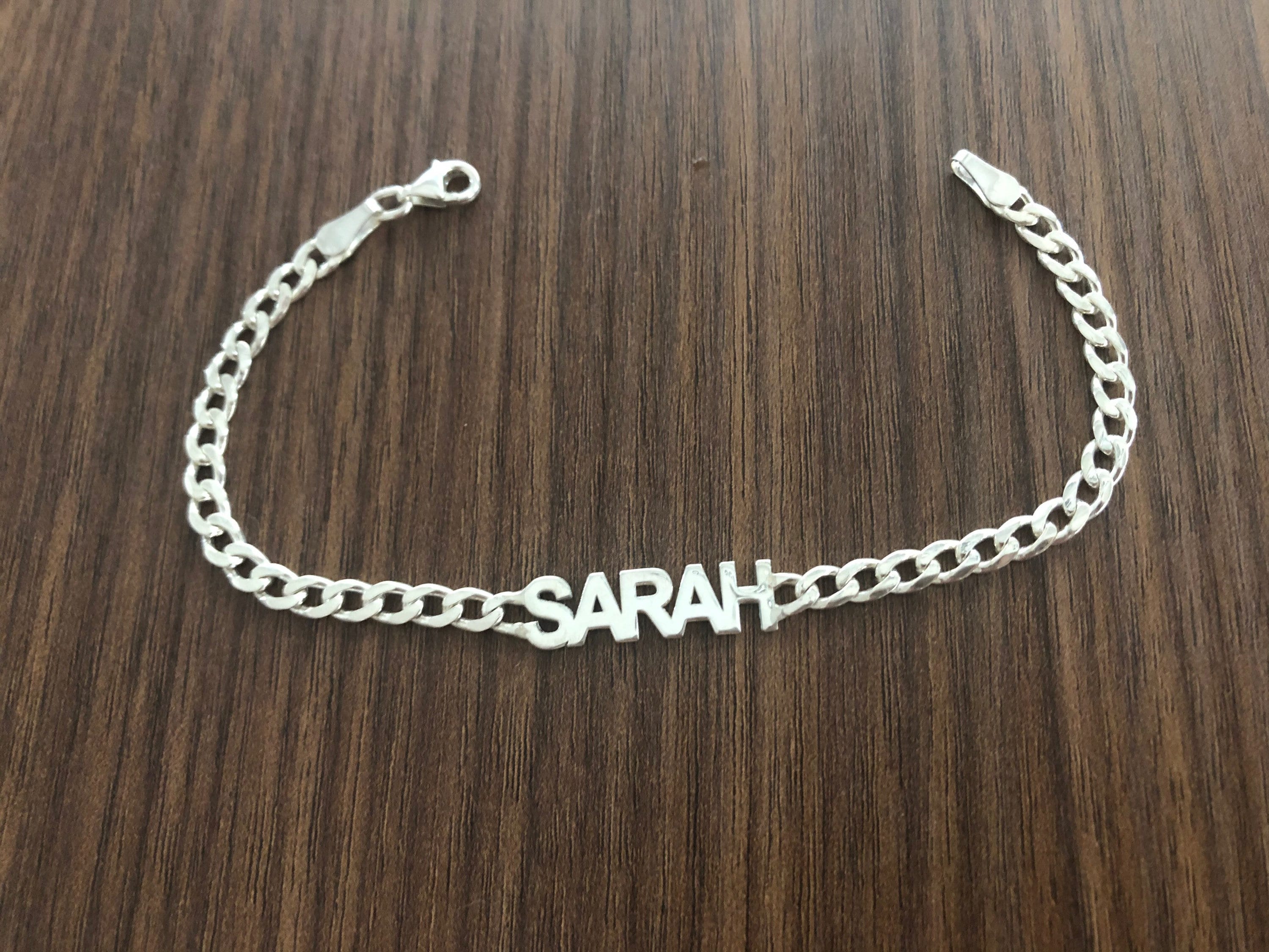 Personalized Silver Bracelet Personalized Chain Bracelet 