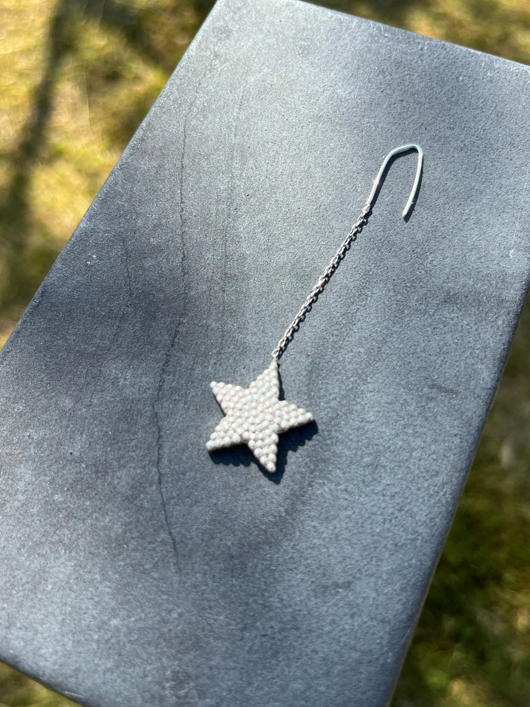 Star Earring, Sterling Silver Star Earring, Gift for Christmas Earring, Simple Star Earring, Hanging Jewelry, Star Jewelry. Boho Earring